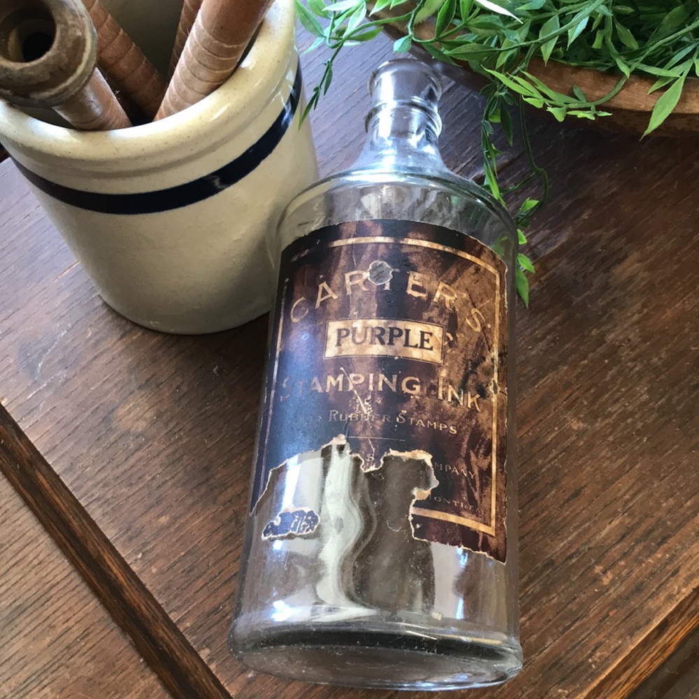 Vintage Bottle CARTER’S PURPLE STAMPING INK 32 oz.